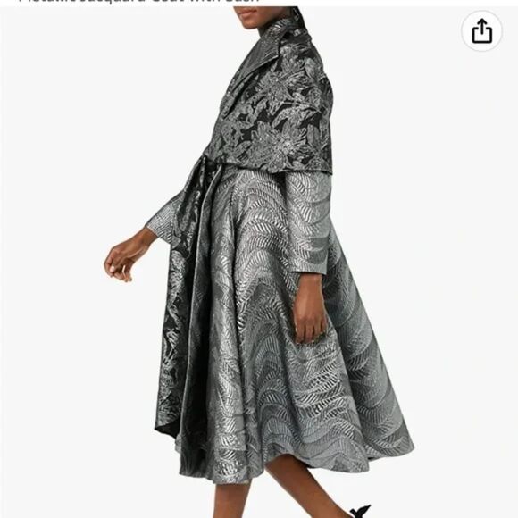 MAKING THE CUT womens Metallic Jaquard Coat & Scarffashion-jackets Size: XS-LG - Picture 3 of 6